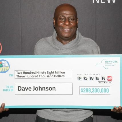Dave johnson the lucky winner of $298.3M NY powerball mega million jackpot