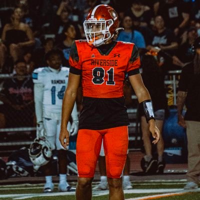 C/O 2026 Football Baseball Riverside Poly High School 6'3 195 Wideout 4.4 GPA Uncommitted #81 NCAA number: 2405315748