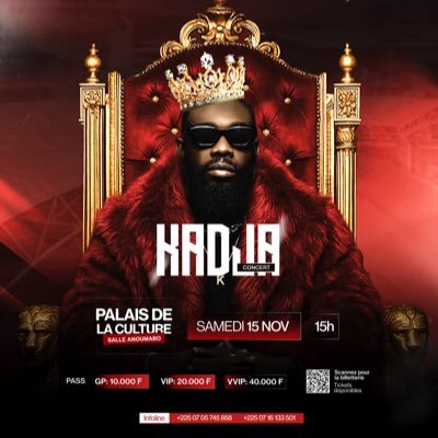 CONCERT PALAIS DE LA CULTURE 15 NOVEMBRE 2025 KADJA artist FB: Serge-Christian Kadja IG: kadja_302 Snap: kadjaa_302 Booking : 0153890457 album ONIGASHIMA