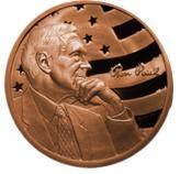 YouGetGold Ron Paul Copper Rounds. 
Front is Ron Paul. Back, YouGetGold.
Free Shipping, USPS Priority Mail.