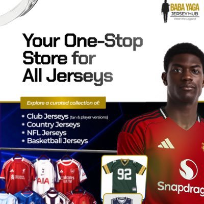 BabaYagaJerseyH's profile picture. We sell and customize sport jerseys Football, basketball, NFL Jerseys Player version and fan version available. We deliver within and outside Nigeria
