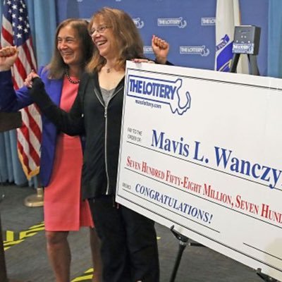 I’m Mavis Wanczyk the powerball jackpot lottery winners of $750 million in MA Giving out 5,000 to 300 individual