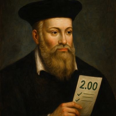 Cuotradamus's profile picture. 🔮 El oráculo de las cuotas
✨ Predicciones con visión | Apuestas con cabeza
⚠️ +18 | Juega con responsabilidad