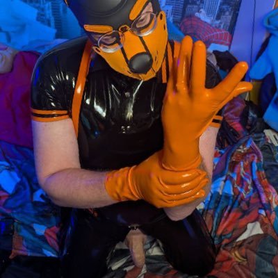 Latex and rubber guy) my Kink - gloves ) Wolf and Puppy = Wolfppy )