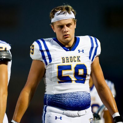 jackdieball's profile picture. Brock High School C/O 2026
3.7 GPA - National Honors Society 
Left Tackle - 6'5" 250 lbs. 78" wingspan 4.92 40
HC: @CoachN_4Christ