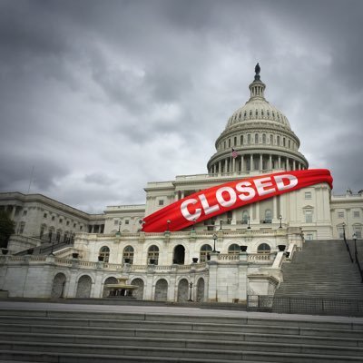 GovShutdownSoL1's profile picture. THE US GOVERNMENT HAS OFFICIALLY SHUTDOWN. NOW A 45% chance of it surpassing trumps previous terms shutdown in length which lasted over a month!