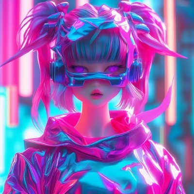 fxzfi7's profile picture. 내 프로필 사진과 배경은 사이버 미래의 느낌이 가득해서, 마치 네온 도시에서 자유롭게 달리는 주인공처럼 보여요🚆🌃