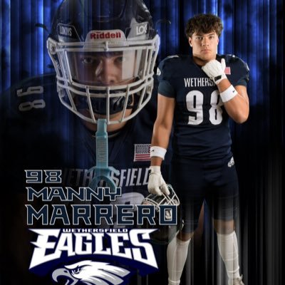 MannyMarrero99's profile picture. 6’3 250lbs || DL/ Edge || Wethersfield High School (CT) || 6’7”wing || 9.5 hand || C/O 26’ || HC:@McKinnonWHS || https://t.co/oZruiap7ir