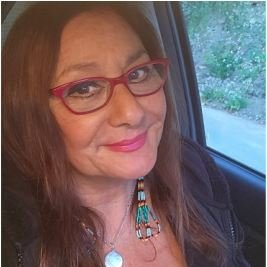 NativeStyleArt's profile picture. Becky Olvera Schultz, artist working in Southwestern/ Native American theme, Native inspired museum quality art masks, shields, dolls, serigraphs, photographs