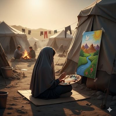 HwaihiSama62368's profile picture. 🎨 I'm Sama, 18, an artist from Gaza.
Through my art, I share the pain and strength of my people.
https://t.co/y3xt8ptOdd