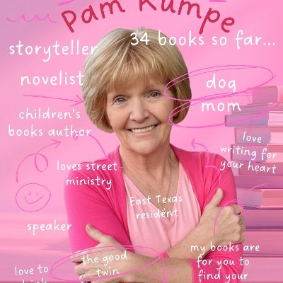 pamkumpe's profile picture. Pam Kumpe crafts stories to inspire; she believes every book deserves a reader. Author of 34 books. Encourager and Storyteller. https://t.co/49HEMZyAK2