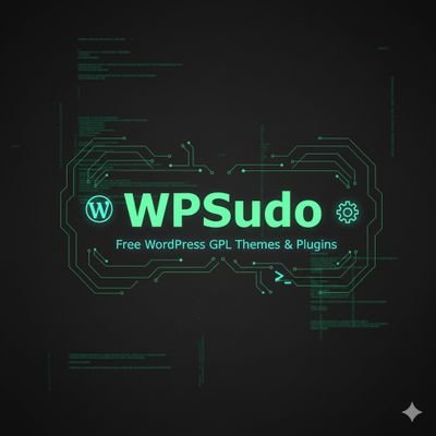 wpsudo's profile picture. Your source for Free Premium WordPress Themes & Plugins (GPL). ⚡️ Safe, Verified, & Virus-Free Downloads. Build better sites for less. 👇