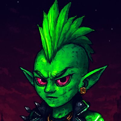 ApunkalypseNow's profile picture. Apunkalypse is here. 1000+ punks. 10 factions. Relics, mohawks, and chaos. Rise from ash, Cyberpunk goblins. Toxic relics. Glitch mohawks. Each one a