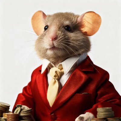 GunshotKrypto's profile picture. "Meet RATKING: The dapper rodent overlord who's traded cheese for crypto empires! In a red suit sharper than a bear market, he's stacking SOL like it's nuts.