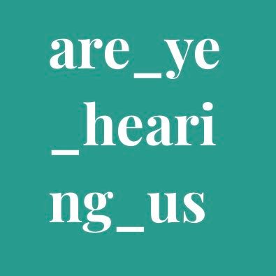 areyehearingus's profile picture. A rights based artistic project to promote empowerment of youth voices in Scotland.