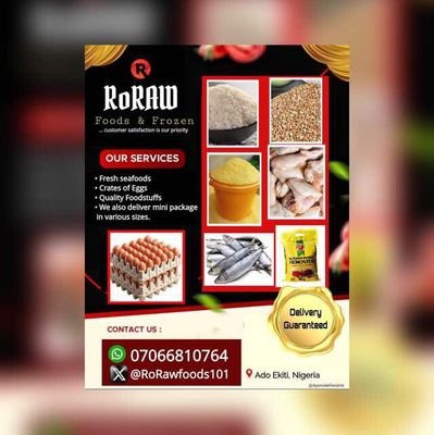 RoRawfoods101's profile picture. we sell fresh seafoods,crates of eggs, quality food stuffs & we also deliver mini package in various sizes to any location. @duchessofekiti
@maxwellbamlove fan