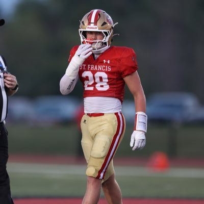 LukeFleischman's profile picture. St Francis Varsity Football (NY) | Class ‘27 | OLB | WR | ATH | 6’1” 215 lbs. | 75 tackles | 4.6 40 | 4.0 GPA | P: (716) 864-1259 | https://t.co/HTQop9zPzW