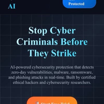 Tthreat_ai's profile picture. Digital life #Detections & #Protections ; Enterprise-Grade Security Protocols! #Stop🛑 Scam #MalwareDetection, #Security email: info@threatshieldai.com