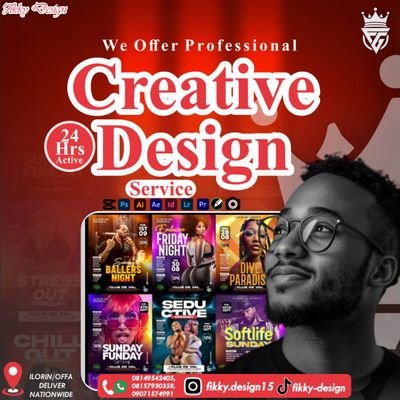 fikkydesign1504's profile picture. 🎨 Professional Graphic Designer | Flyers • Logos • Branding
⚡ Motion Flyers & 3D Mockups | Fast Delivery
📩 DM or WhatsApp for projects — Let’s make your brand