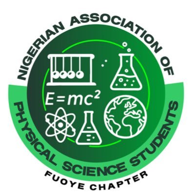 Napssfuoye1's profile picture. OFFICIAL X ACCOUNT OF THE NIGERIAN ASSOCIATION OF PHYSICAL SCIENCE 🧪 STUDENTS//FUOYE CHAPTER// THE PIONEER PUBLIC RELATION OFFICER ~ EFENURE OGAGA -09128399206