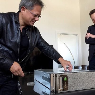 nvidiaceoJH1's profile picture. NVIDIA CEO, DGX-1handoff,DGX spark