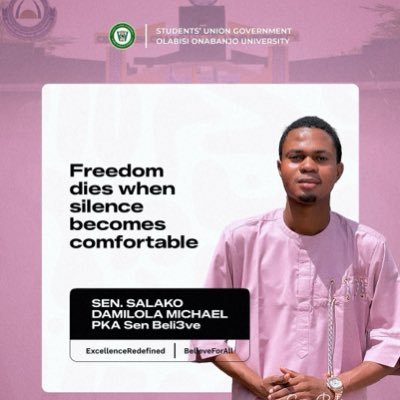 Mr_Salako_Adesh's profile picture. 🎶 Upcoming Artist | 🎤 Voice of the Streets 🧑🏾🎓 OOUSU Senator — SHS | Aiyetoro Constituency 📍 Passion + Purpose | Let the music speak ✨