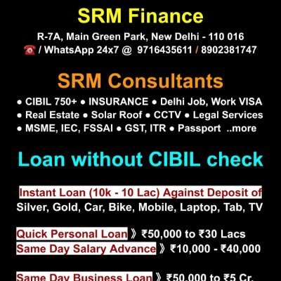 sandipan68's profile picture. SHORT N LONG TERM LOAN / INSURANCE / CIBIL / JOBS / Work VISA / ITR / GST / PASSPORT / CCTV / SOLAR / REAL ESTATE / LEGAL HELP / MSME
☎ 9716435611 | 8902381747