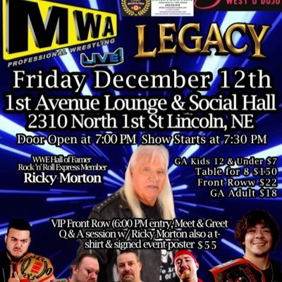 MWA_PRO's profile picture. Bringing Pro Wrestling throughout the Midwest