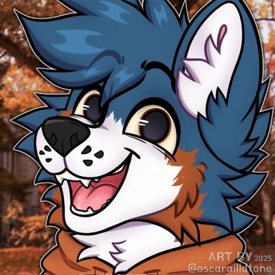 FreneticWolf's profile picture. Blue wolf that draws cute or brutal stuff