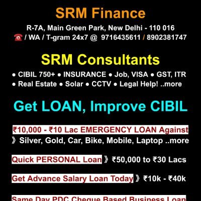sandipan68's profile picture. SHORT N LONG TERM LOAN / INSURANCE / CIBIL / JOBS / Work VISA / ITR / GST / PASSPORT / CCTV / SOLAR / REAL ESTATE / LEGAL HELP / MSME
☎ 9716435611 | 8902381747