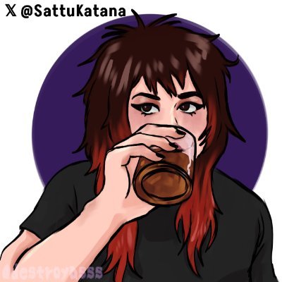 SattuKatana's profile picture. 30🚬
Erbakera🚬
Miembro del ANSES y del Sindicato🚬
Twitcheo boludeces🚬
Ponele que canto🚬
Ponele que hago dibujos🚬
TrolaMaleducada🚬