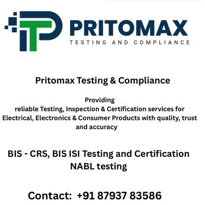 PritomaxAnd's profile picture. Pritomax Testing and Compliance is a professional consultancy and service provider specializing in Testing, Inspection, Certification, and Compliance.
