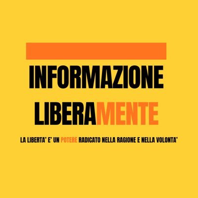 InfoLiberaMente's profile picture. Informazione LiberaMente e un neonato spazio di informazione che ha l’ambizione di diventare un veicolo di libertà.