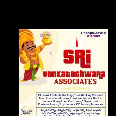 loanhelpdesk247's profile picture. 💰 3 లక్షల నుండి 10 కోట్ల వరకు రుణం కావాలా?

🏦 శ్రీ వెంకటేశ్వర అసోసియేట్స్ ద్వారా అందించే
Personal Loan
Business Loan
home Loan
Car Loan