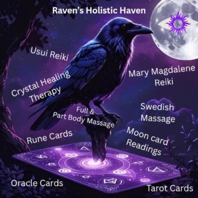 RavensReiki's profile picture. I am a reiki and crystal therapy practitioner and also a massage therapist offering a range of services.