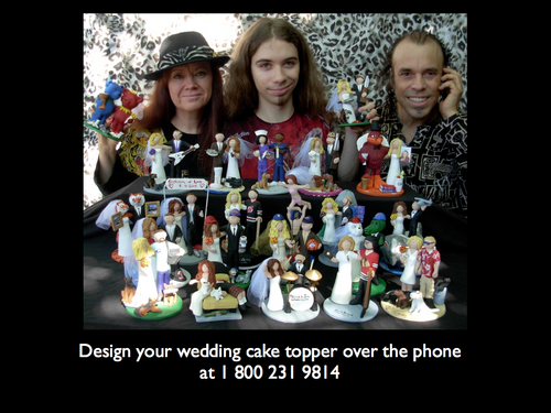 sculptor with over 3 decades of experience...custom creating wedding cake toppers, figurines and sculpture ....call 1 800 231 9814 and visit www.magicmud.com