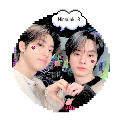 Minsunk's profile picture. The start of a typical romance, pink chroma key bg.