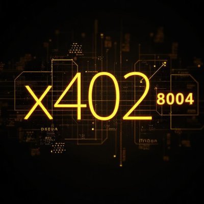 x402pay_tech's profile picture. Token : 6ier3rfYpCeSpmuSVTGoU1buJ3gW8VmHapBTZrDhpump
x402Payment & 8004 for Agents Discovery & Trust.
Powered by @coinbase