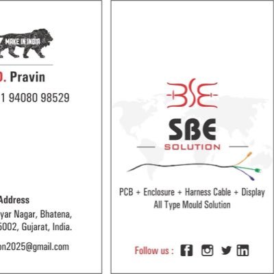 Sbedisplay's profile picture. All type Mould plastic cable wire harness enclosure pcb manufactured surat Gujarat