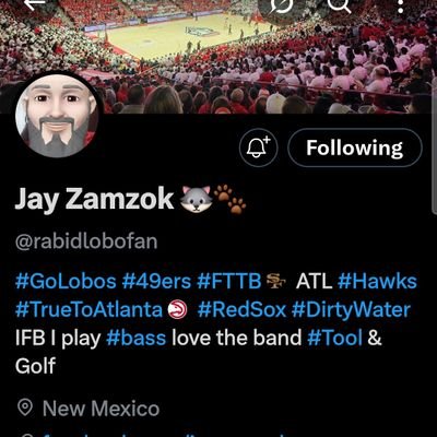 threeaces11's profile picture. Lost my account. Redoing it all again... Lobos, 49ers, Red Sox, Hawks, I follow back!