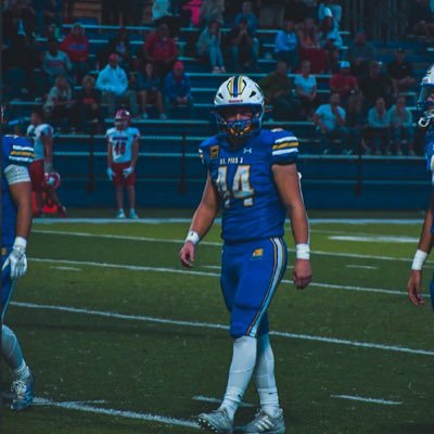 Thomas_D44's profile picture. St. Pius X - KC | LB | C/O 2027 | 4.1 GPA | 6”0 205 | #44 | BP 300 | SQT 455 | Clean 275 | contact - 816-708-9839 | NCAA ID# 2503537273 |