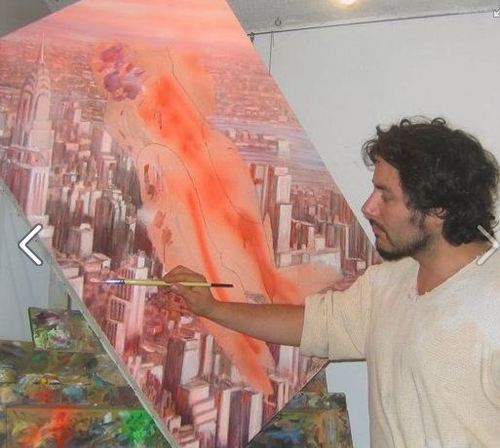Lobsang Durney S. Arquitecto y pintor estilo surrealista, que a través del óleo plasma integraciones figurativas entre espacios urbanos, objetos y animales.