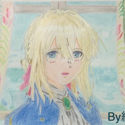 今月描いた絵を晒そう #色鉛筆 最後の絵は髪型を変えてオリジナル風に