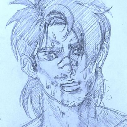 restingMonstera's profile picture. i draw the yabuki joe on my profile picture, the background image is my big-bro drawing.