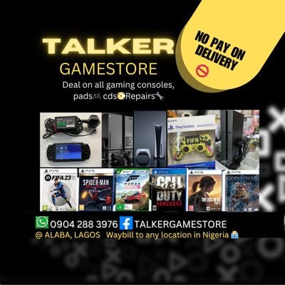talkergamestore's profile picture. PLUG FOR ALL GAMING CONSOLES 
PLAYSTATION 2 3 4 5, XBOX GAMES, PC GAMING
Pay on delivery within Lagos only 👍
WhatsApp. https://t.co/5AouZNxPx7