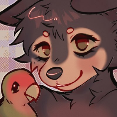 panicpuppies's profile picture. jules | 23 | she/her | free 🇵🇸!!! | hi I’m a sfw furry artist :3 I love my birds and a good latte | pfp by @lewwwca :3