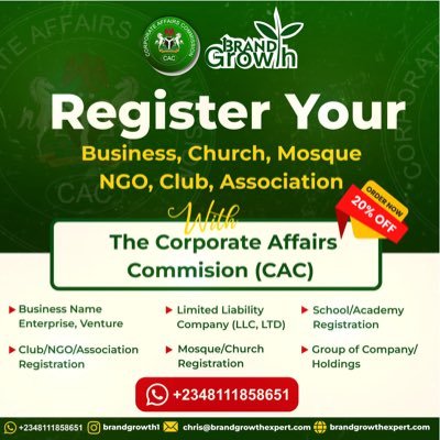 brandgrowth01's profile picture. Accredited CAC Agent | Business Registration, TIN, SCUML, Trademark | Helping brands stay compliant and get seen online