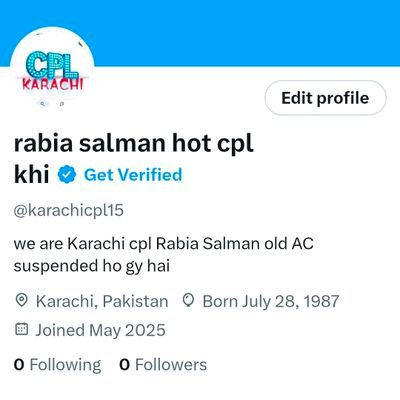 Rabia52381's profile picture. hello X friends humar old AC suspended ho gy hai ya humar new AC hai meetup ka DM wohi logo kar lo time. pass na ho khi sa pay hand to hand no advance