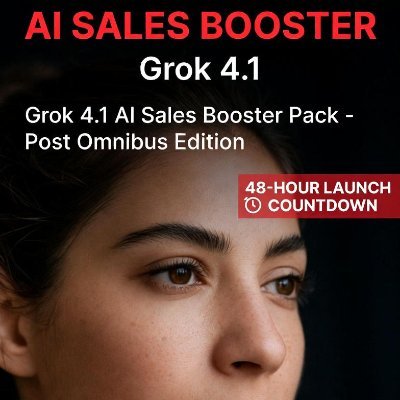 GrokBooster's profile picture. Grok 4.1 AI Sales Booster Pack
Post Digital Omnibus Edition – 19-nov 2025
Early 79€ solo 48h → 199€ normal
25 prompts + plantillas + cláusula blindada
Link ↓