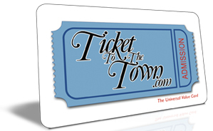 TicketToTheTown's profile picture. TicketToTheTown condenses an entire coupon book onto a single, simple to use plastic card.   Generally, discounts can be used as often as you like for a year.